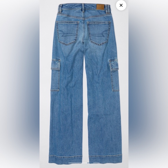 AE Dreamy Drape Stretch Super High-Waisted Cargo Baggy Wide-Leg Jean - Picture 5 of 5